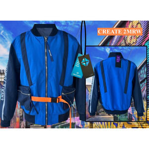 CREATE 2MRW-3D Waterproof Multi Pocket Bomber-French Navy Street Wear Size L
